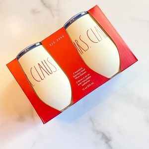 Rae Dunn MR.& MRS. CLAUS Insulated Wine Glasses